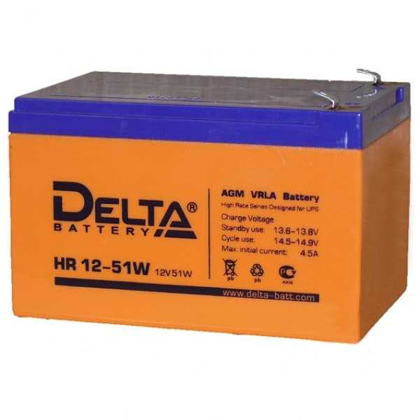 Аккумулятор delta hr 12-7.2 (12v / 7.2ah) со склада в москве и спб с доставкой по рф