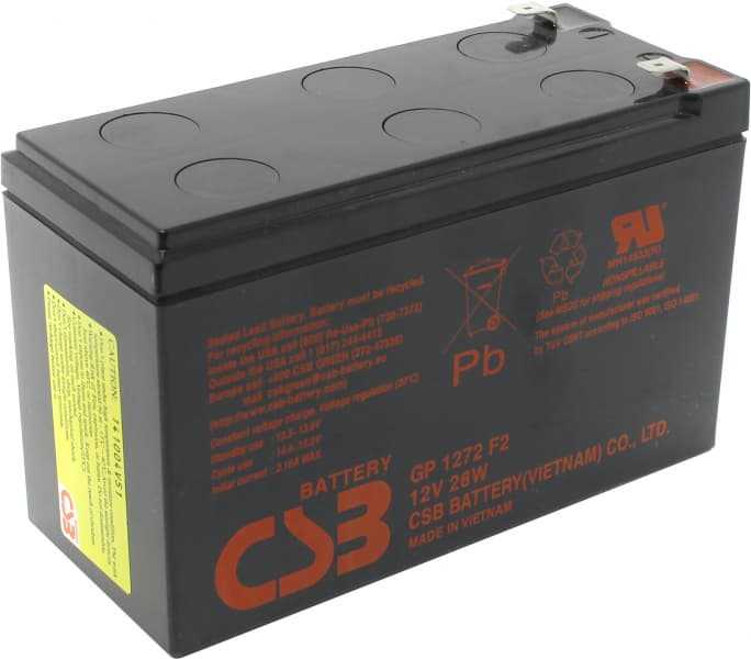 Аккумулятор для ибп 12v 12ah csb gp 12120 f2